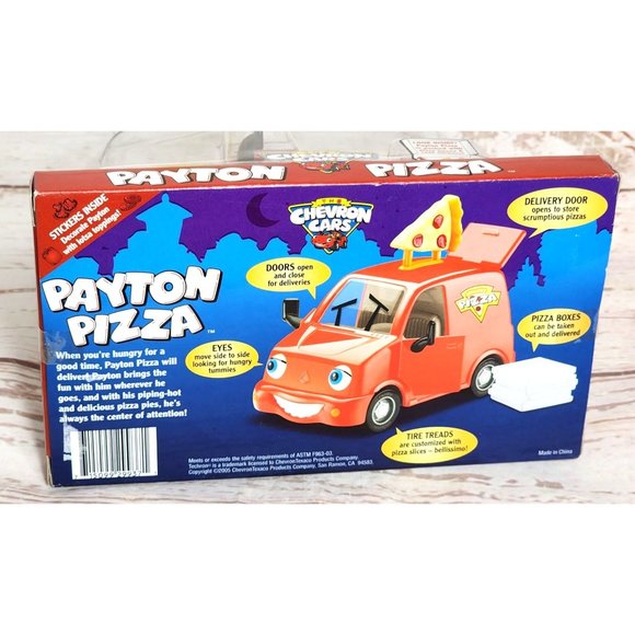 Vintage 2005 Chevron Cars Payton Pizza - Techron Stickers Inside Toy Car - Picture 16 of 16